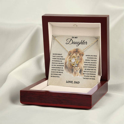 To My Daughter - Love Dad - Beautiful Gift Set - Love Knot Necklace -DLK011