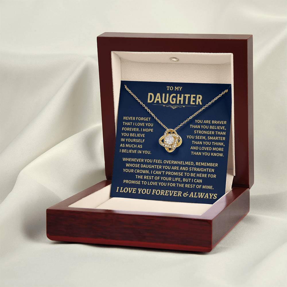 To My Daughter - Love Dad - Beautiful Gift Set - Love Knot Necklace -DLK007