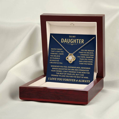 To My Daughter - Love Dad - Beautiful Gift Set - Love Knot Necklace -DLK007