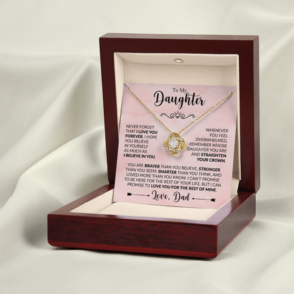 To My Daughter - Love Dad - Beautiful Gift Set - Love Knot Necklace -DLK021