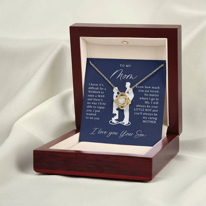 To My Mom - Beautiful Gift Set - Love Knot Necklace -MLK002
