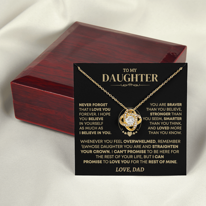 To My Daughter - Love Dad - Beautiful Gift Set - Love Knot Necklace -DLK001