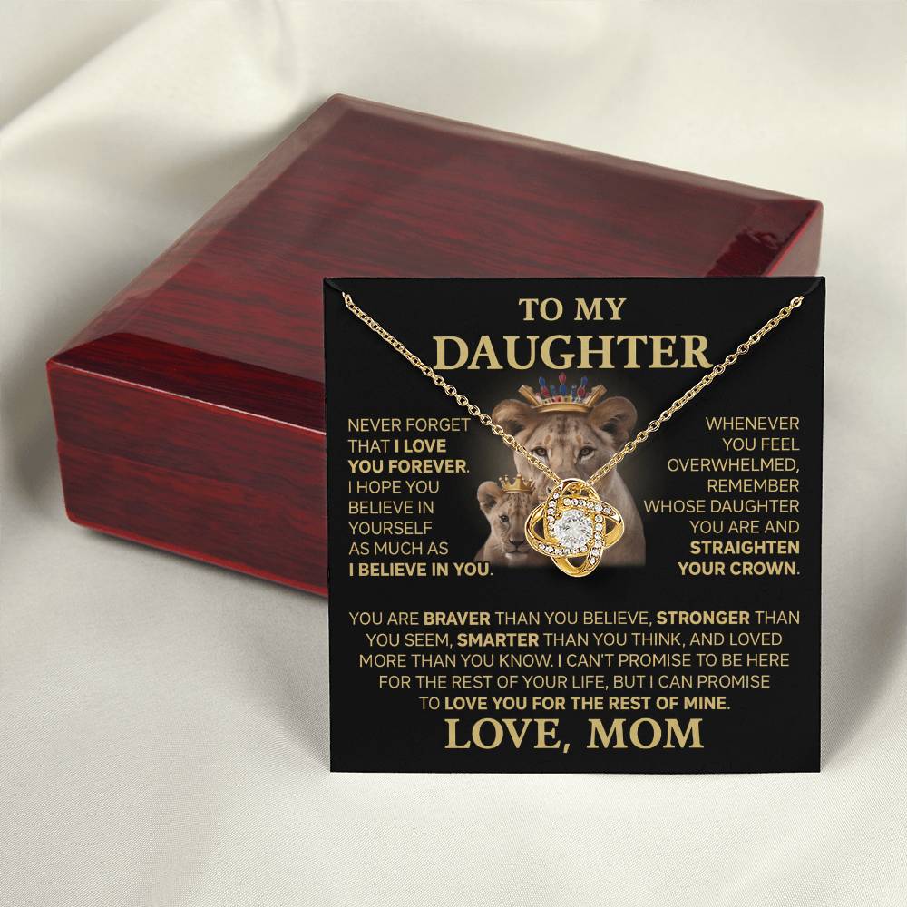 To My Daughter - Love Dad - Beautiful Gift Set - Love Knot Necklace -DLK015