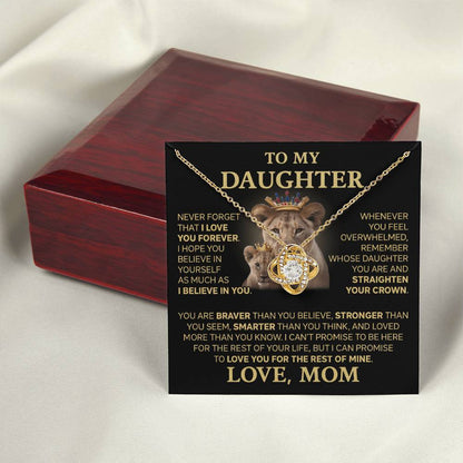 To My Daughter - Love Dad - Beautiful Gift Set - Love Knot Necklace -DLK015