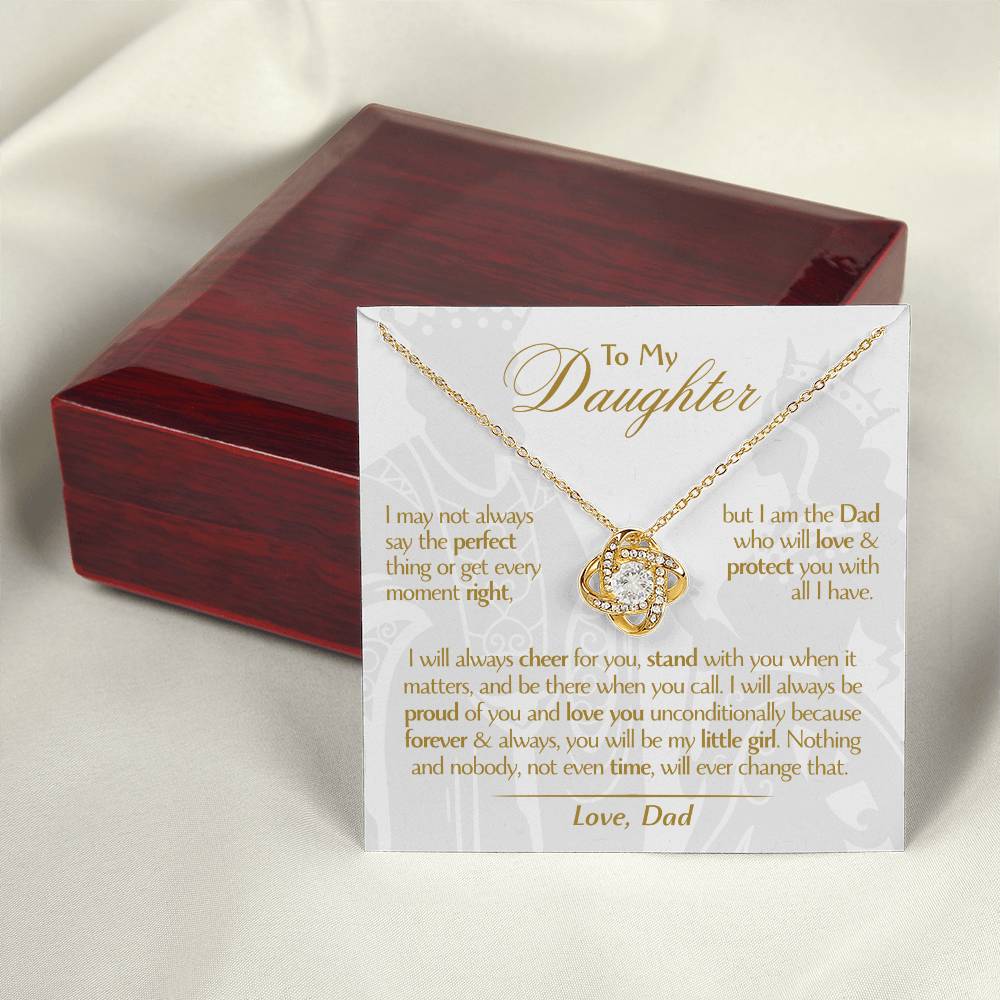 To My Daughter - Love Dad - Beautiful Gift Set - Love Knot Necklace -DLK006