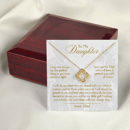 To My Daughter - Love Dad - Beautiful Gift Set - Love Knot Necklace -DLK006