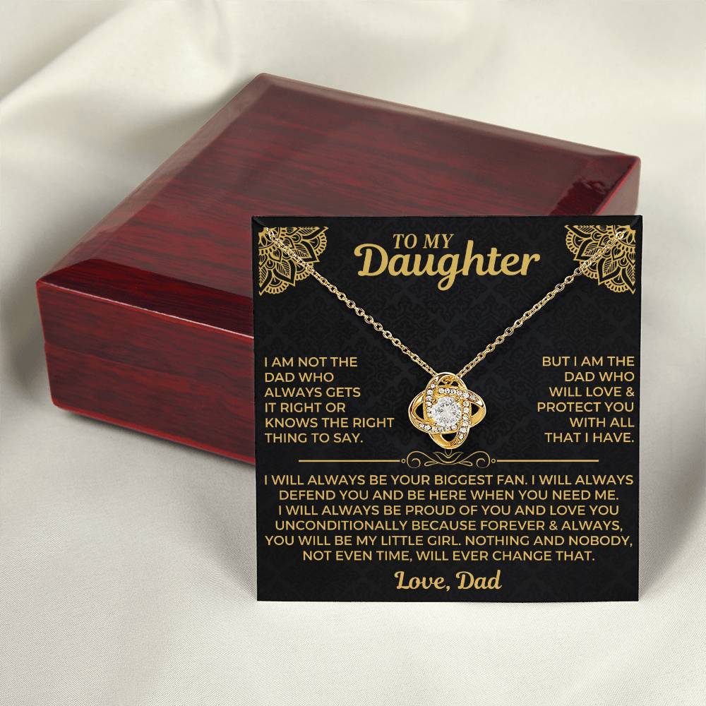 To My Daughter - Love Dad - Beautiful Gift Set - Love Knot Necklace -DLK004