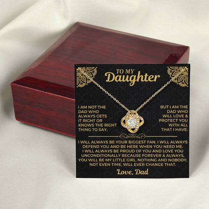 To My Daughter - Love Dad - Beautiful Gift Set - Love Knot Necklace -DLK004