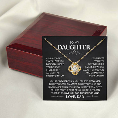 To My Daughter - Love Dad - Beautiful Gift Set - Love Knot Necklace -DLK013