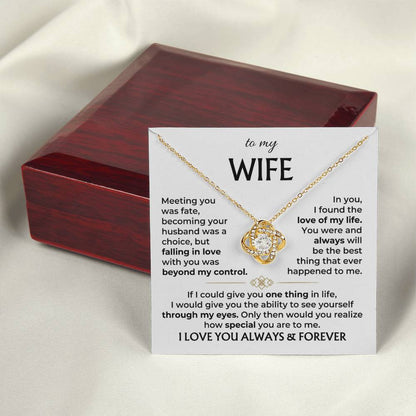 To My Wife - Beautiful Gift Set - Love Knot Necklace - WLKL002
