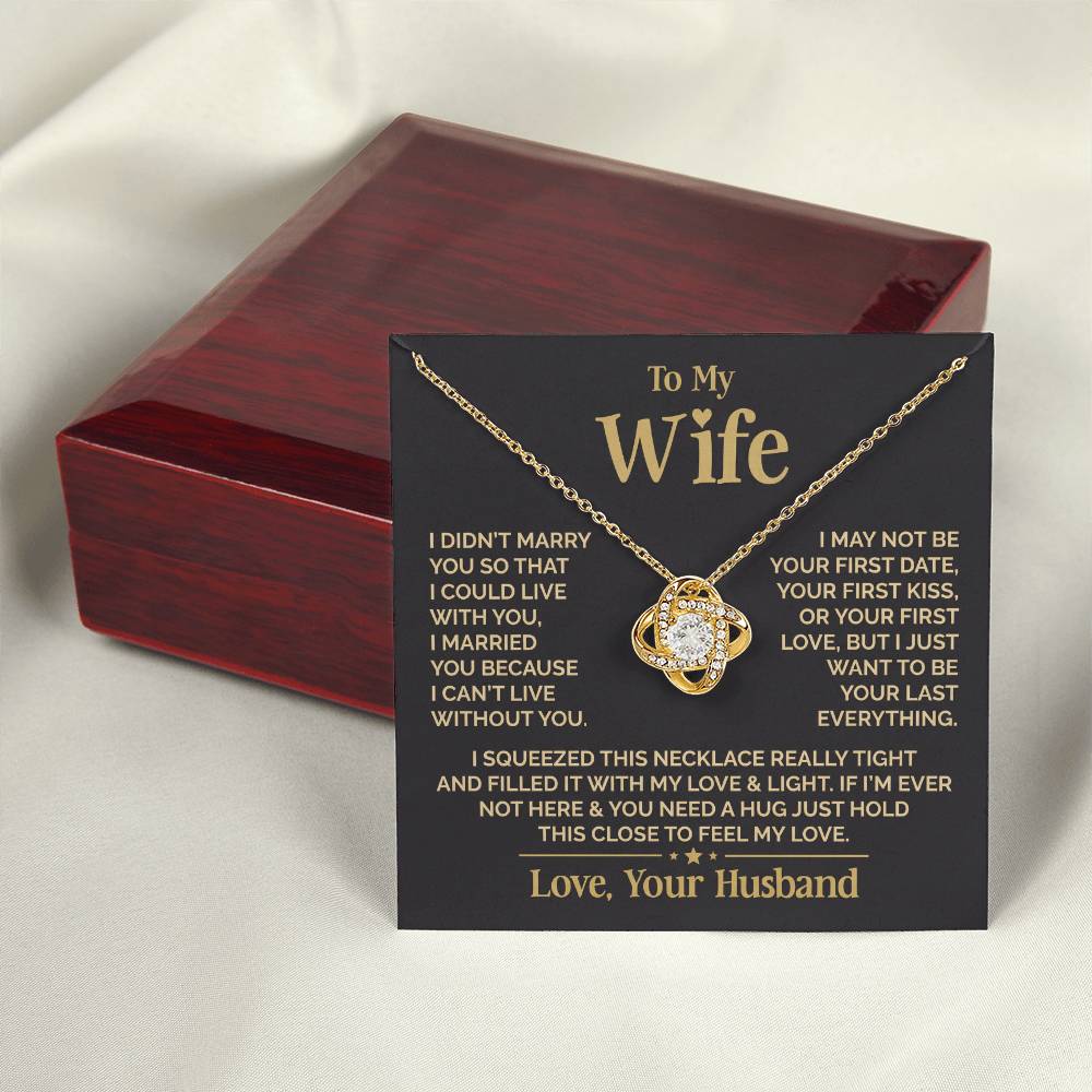 To My Wife - Beautiful Gift Set - Love Knot Necklace - WLKL010