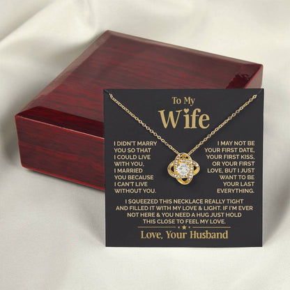 To My Wife - Beautiful Gift Set - Love Knot Necklace - WLKL010