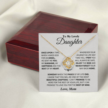 To My Daughter - Love Dad - Beautiful Gift Set - Love Knot Necklace -DLK012