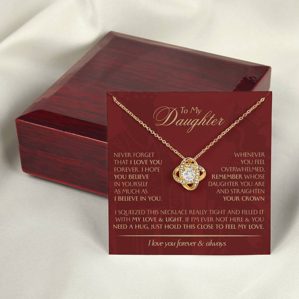 To My Daughter - Love Dad - Beautiful Gift Set - Love Knot Necklace -DLK005