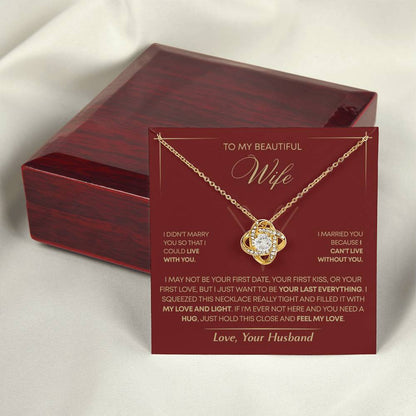 To My Wife - Beautiful Gift Set - Love Knot Necklace - WLKL005