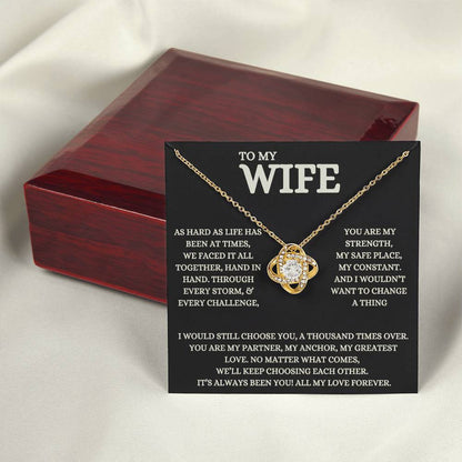 To My Wife - Beautiful Gift Set - Love Knot Necklace - WLKL007