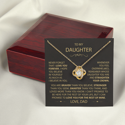 To My Daughter - Love Dad - Beautiful Gift Set - Love Knot Necklace -DLK002