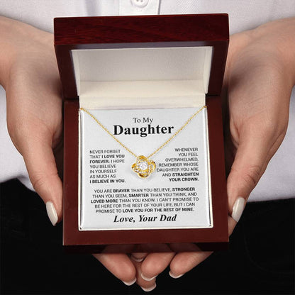 To My Daughter - Love Dad - Beautiful Gift Set - Love Knot Necklace -DLK023