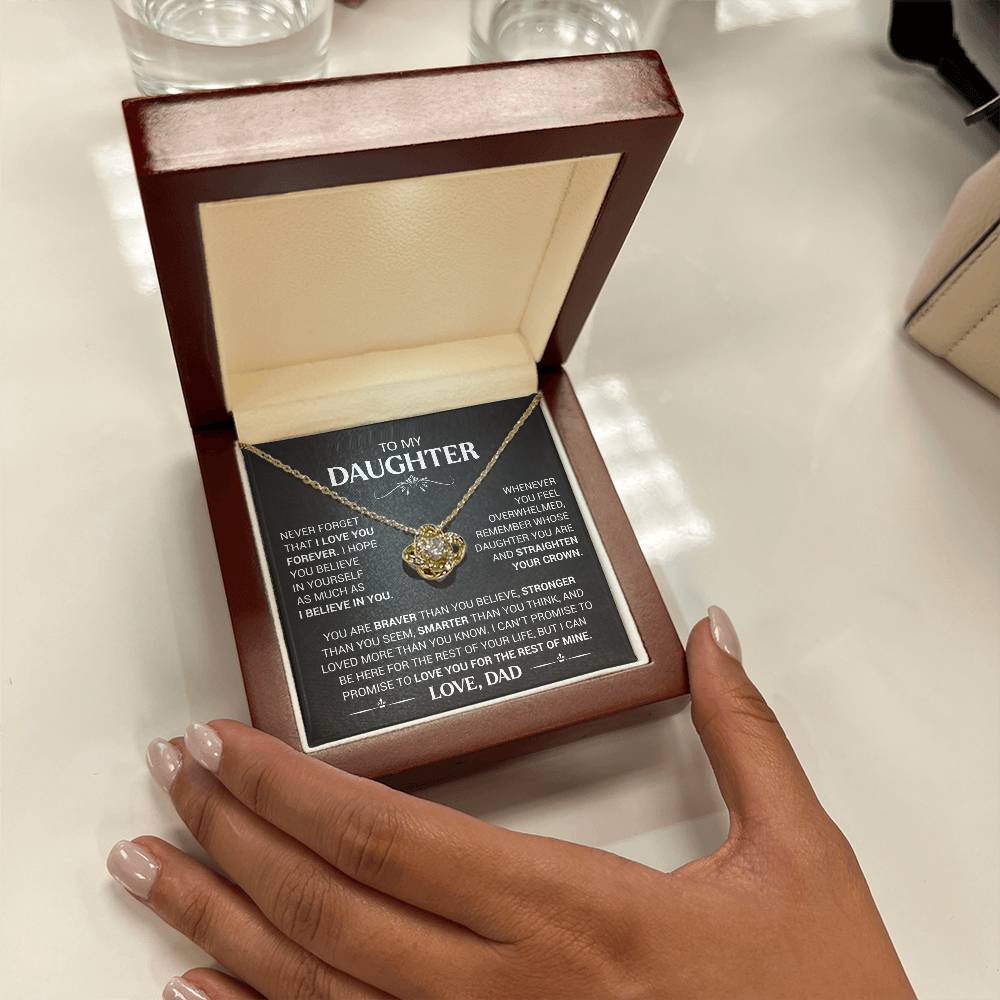 To My Daughter - Love Dad - Beautiful Gift Set - Love Knot Necklace -DLK013