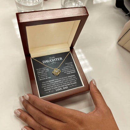 To My Daughter - Love Dad - Beautiful Gift Set - Love Knot Necklace -DLK013