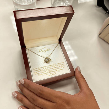 To My Daughter - Love Dad - Beautiful Gift Set - Love Knot Necklace -DLK016