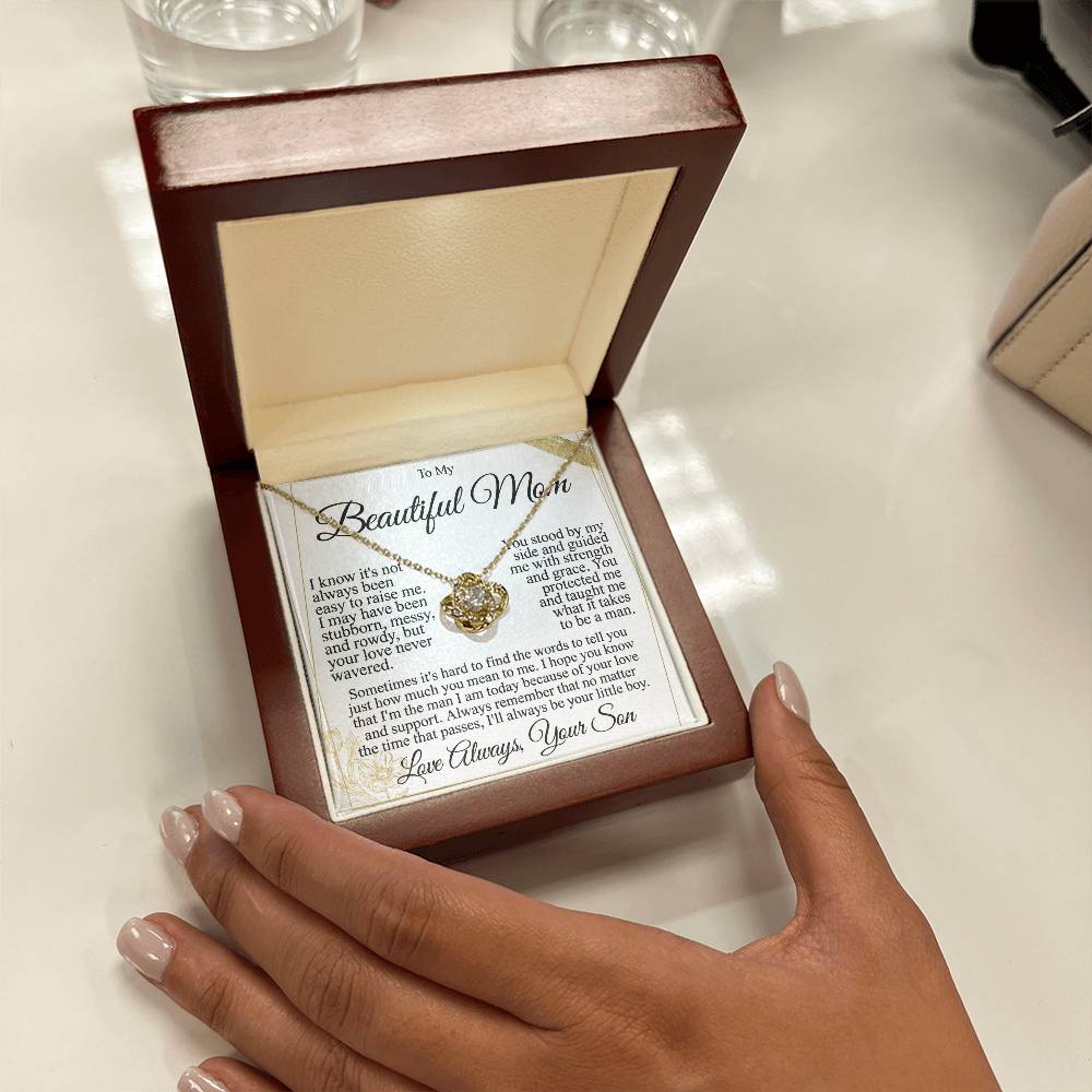 To My Mom - Beautiful Gift Set - Love Knot Necklace -MLK004