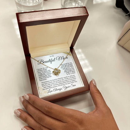 To My Mom - Beautiful Gift Set - Love Knot Necklace -MLK004