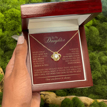 To My Daughter - Love Dad - Beautiful Gift Set - Love Knot Necklace -DLK005