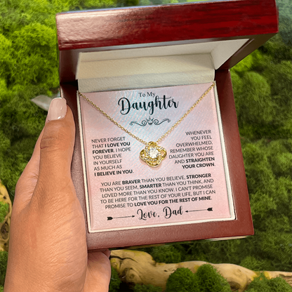 To My Daughter - Love Dad - Beautiful Gift Set - Love Knot Necklace -DLK021