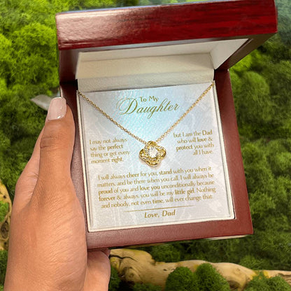 To My Daughter - Love Dad - Beautiful Gift Set - Love Knot Necklace -DLK006