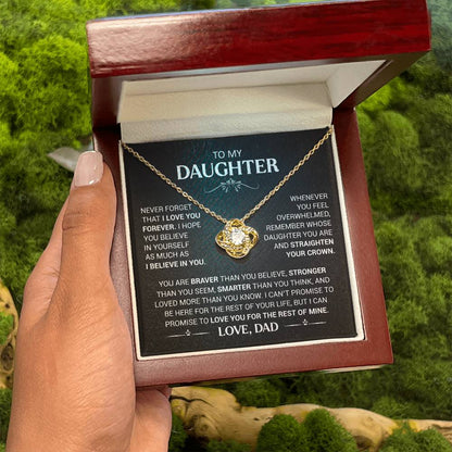To My Daughter - Love Dad - Beautiful Gift Set - Love Knot Necklace -DLK008