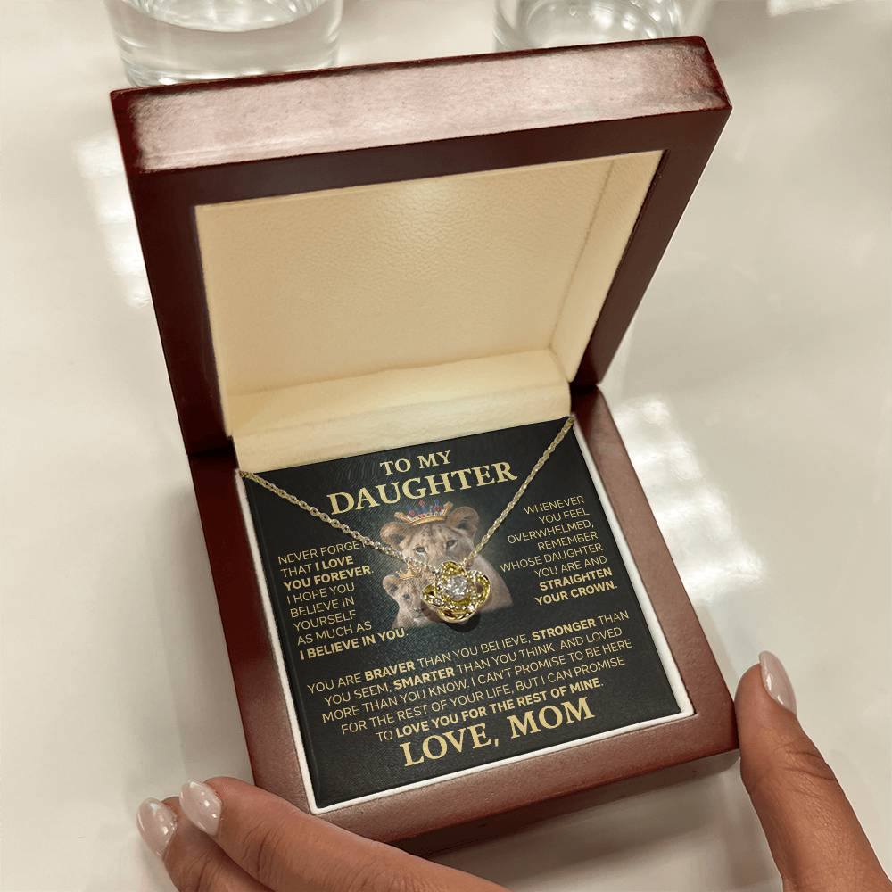 To My Daughter - Love Dad - Beautiful Gift Set - Love Knot Necklace -DLK015