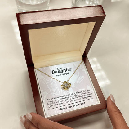 To My Daughter - Love Dad - Beautiful Gift Set - Love Knot Necklace -DLK017