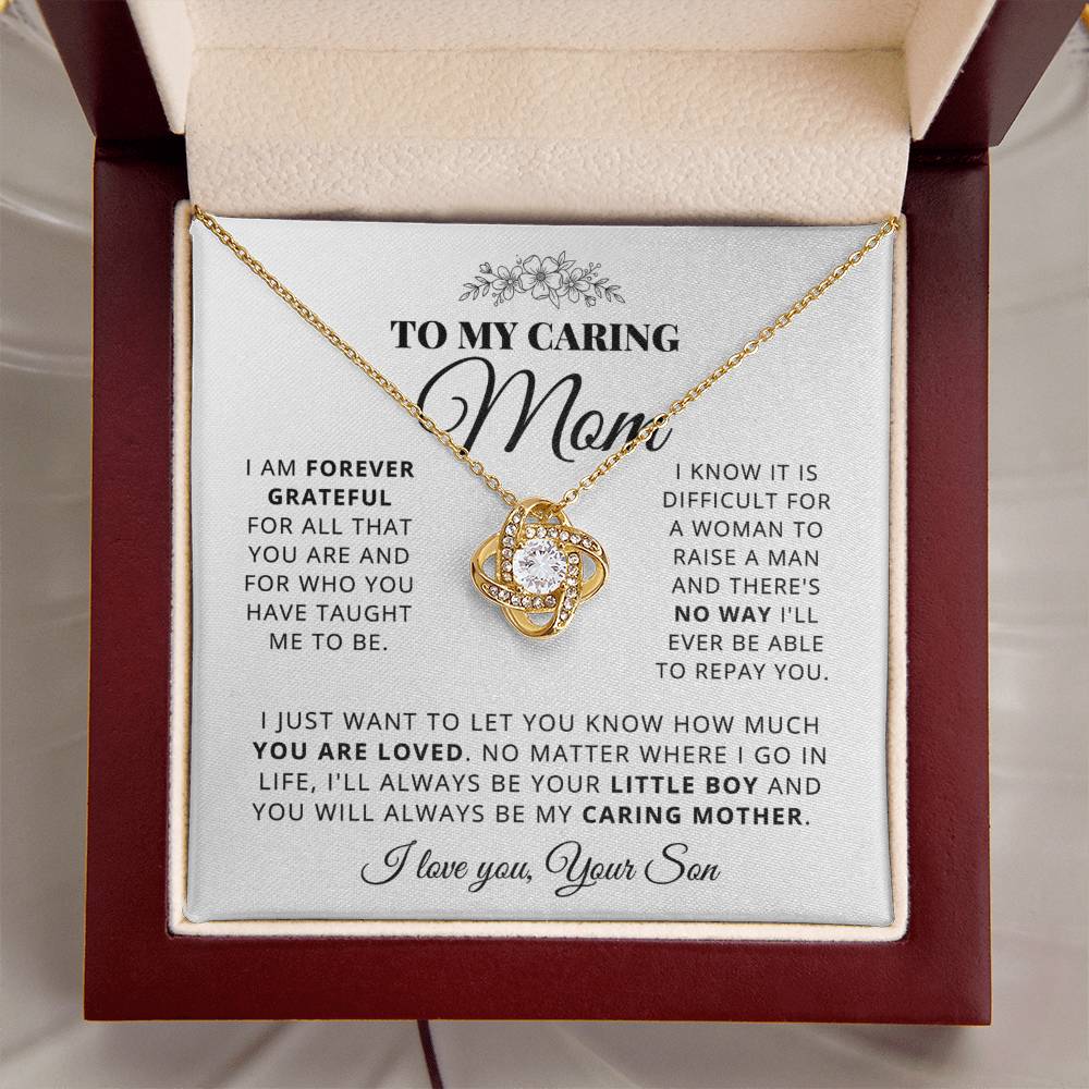 To My Mom - Beautiful Gift Set - Love Knot Necklace -MLK003