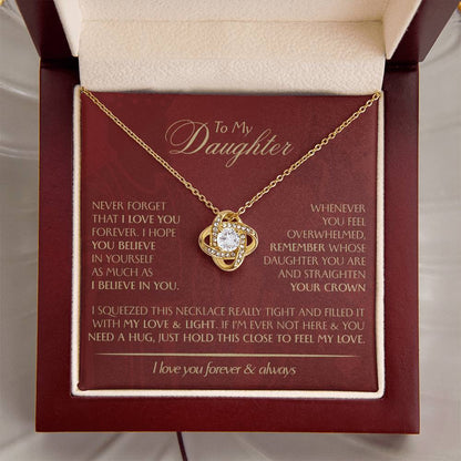 To My Daughter - Love Dad - Beautiful Gift Set - Love Knot Necklace -DLK005
