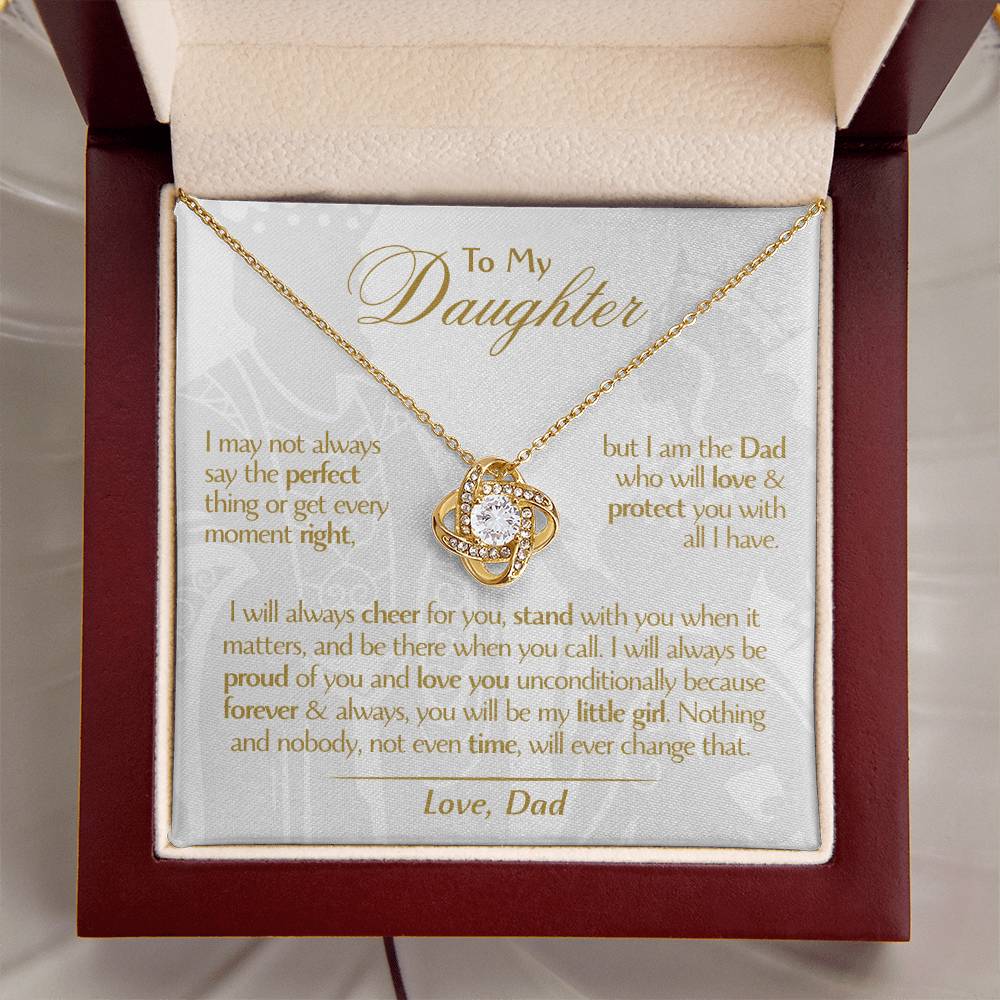 To My Daughter - Love Dad - Beautiful Gift Set - Love Knot Necklace -DLK006