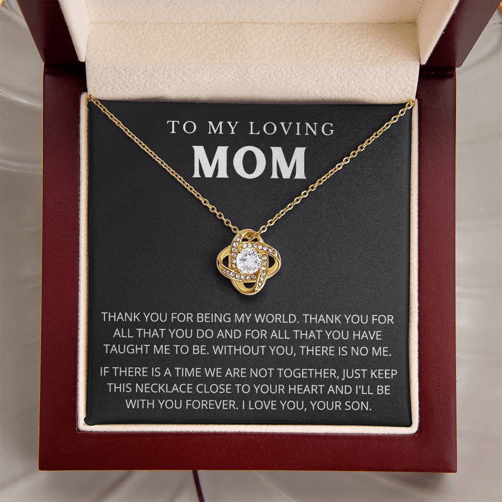 To My Mom - Beautiful Gift Set - Love Knot Necklace -MLK005