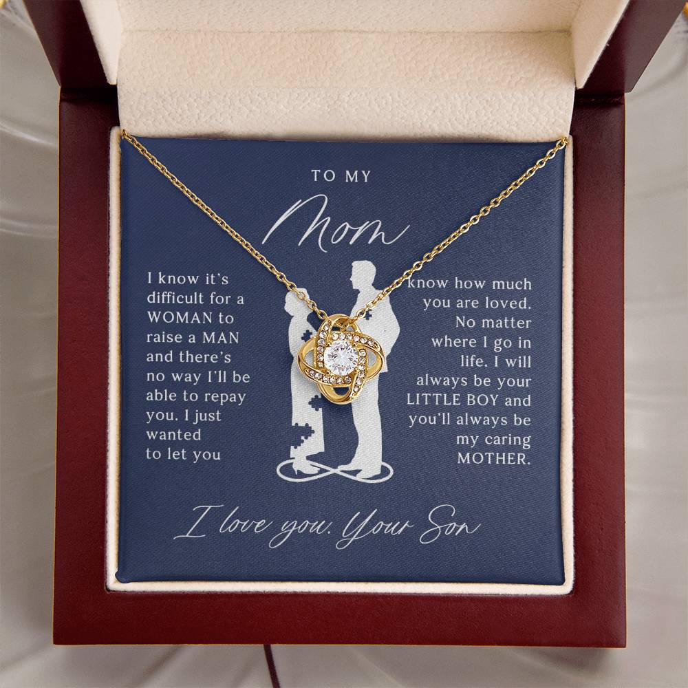 To My Mom - Beautiful Gift Set - Love Knot Necklace -MLK002