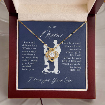 To My Mom - Beautiful Gift Set - Love Knot Necklace -MLK002