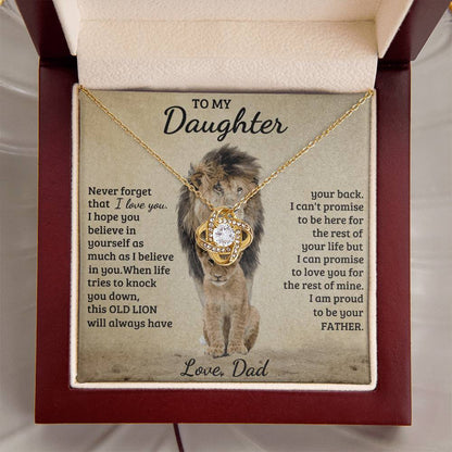 To My Daughter - Love Dad - Beautiful Gift Set - Love Knot Necklace -DLK018