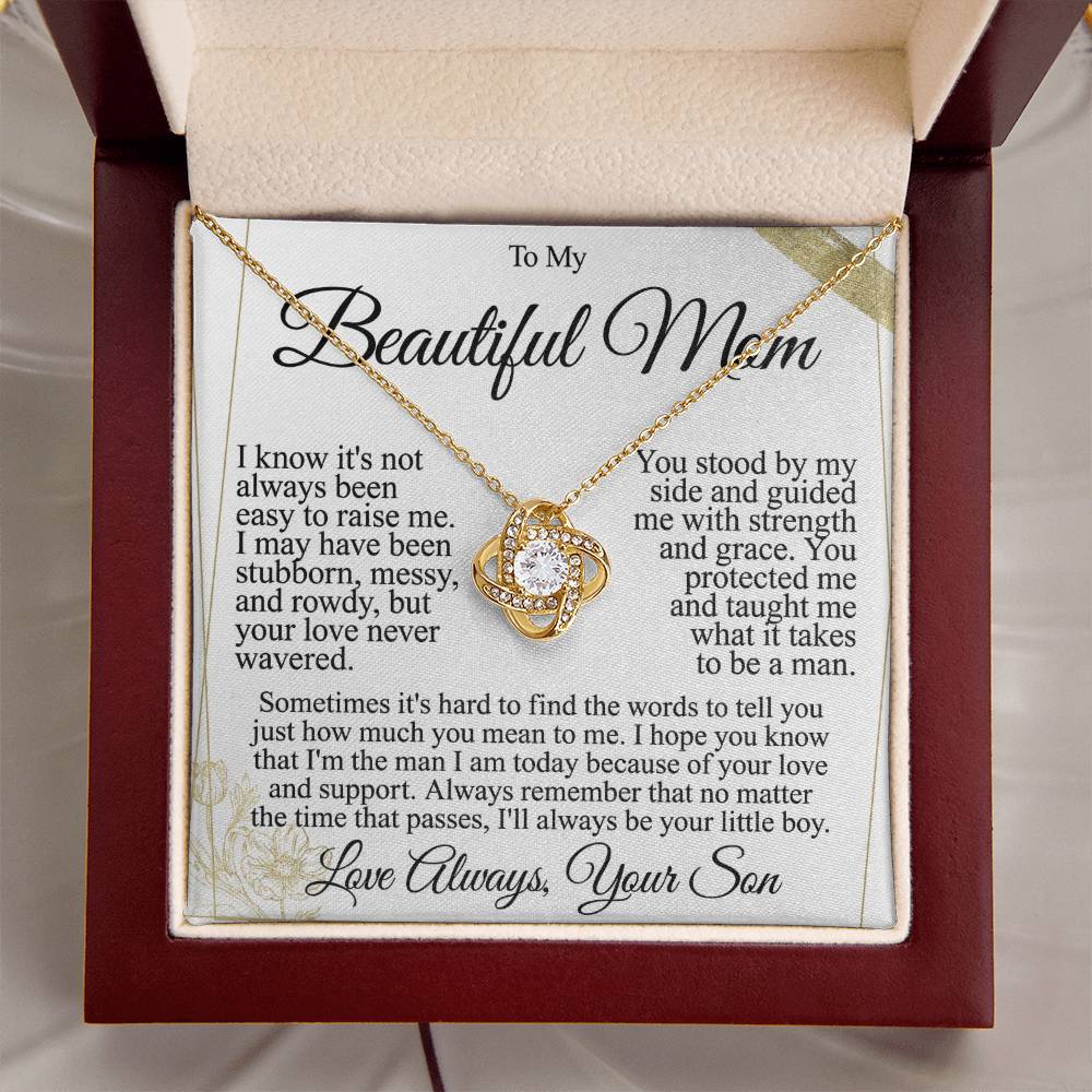 To My Mom - Beautiful Gift Set - Love Knot Necklace -MLK004