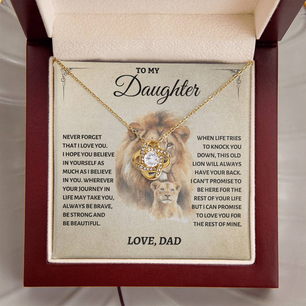 To My Daughter - Love Dad - Beautiful Gift Set - Love Knot Necklace -DLK011