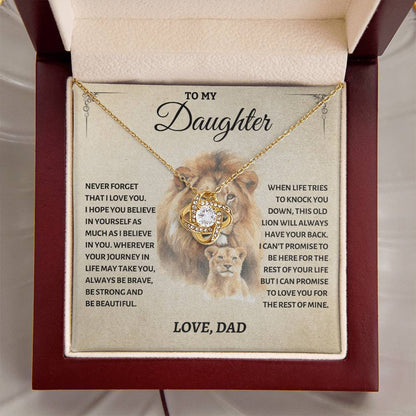 To My Daughter - Love Dad - Beautiful Gift Set - Love Knot Necklace -DLK011