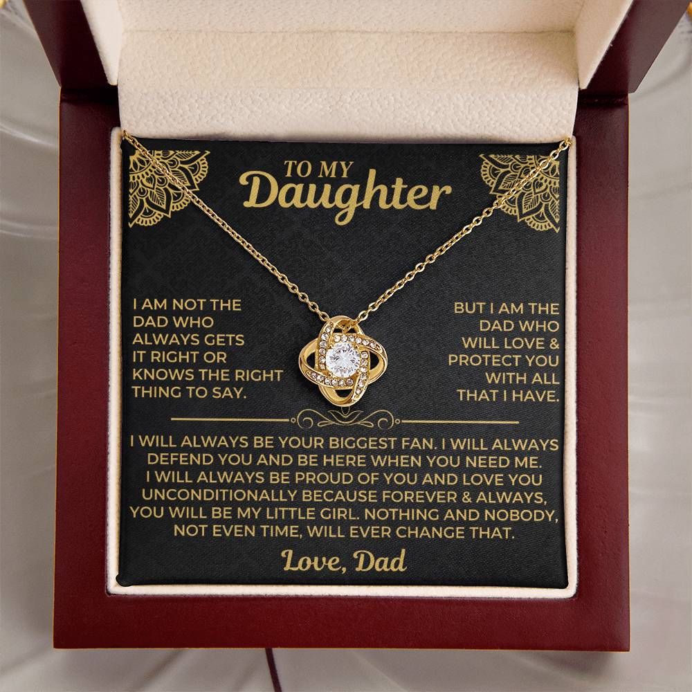 To My Daughter - Love Dad - Beautiful Gift Set - Love Knot Necklace -DLK004
