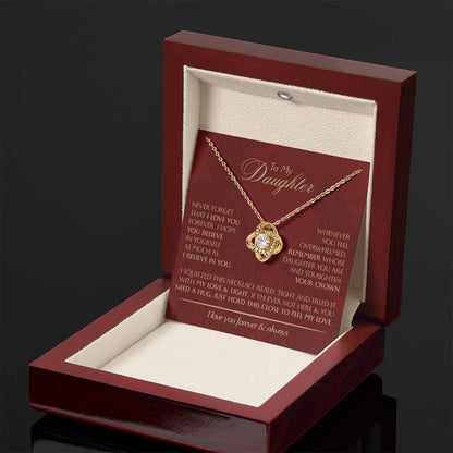 To My Daughter - Love Dad - Beautiful Gift Set - Love Knot Necklace -DLK005