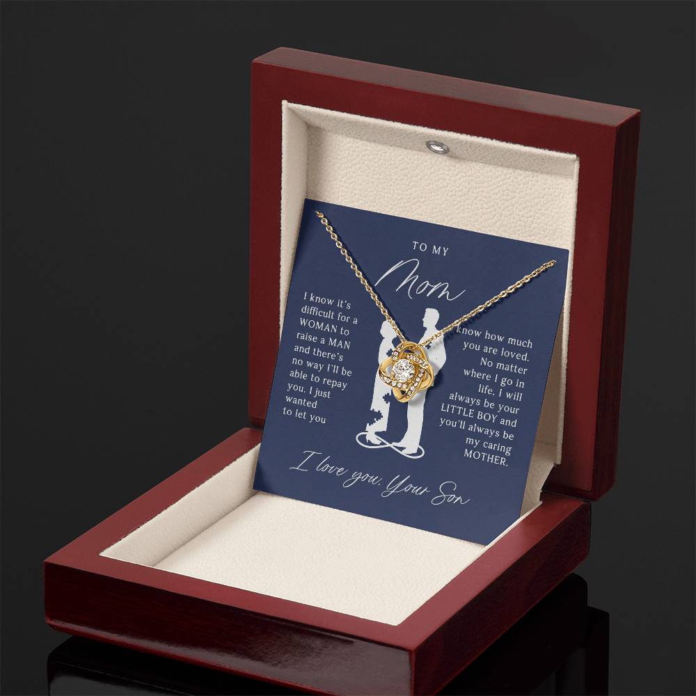 To My Mom - Beautiful Gift Set - Love Knot Necklace -MLK002