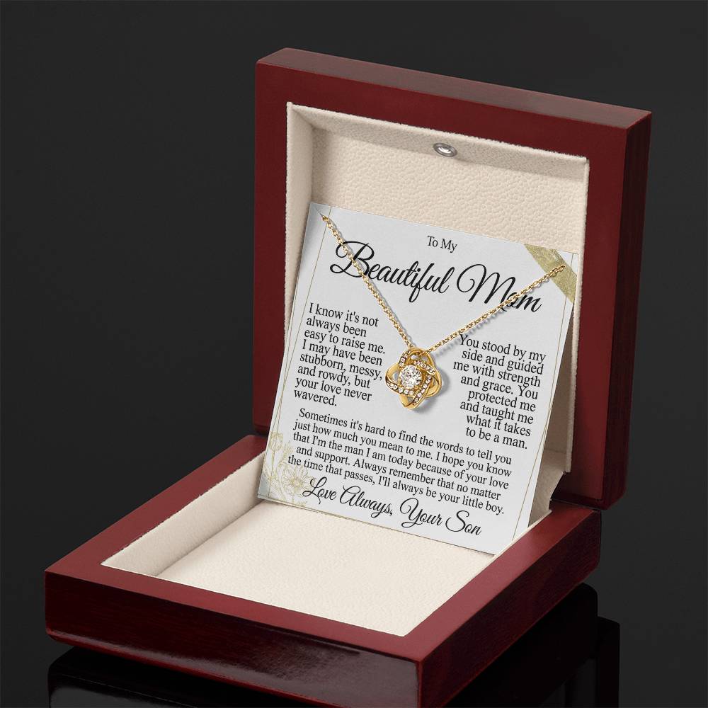 To My Mom - Beautiful Gift Set - Love Knot Necklace -MLK004