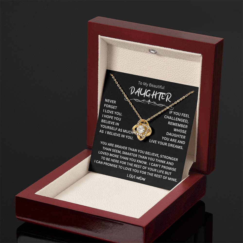 To My Daughter - Love Dad - Beautiful Gift Set - Love Knot Necklace -DLK014