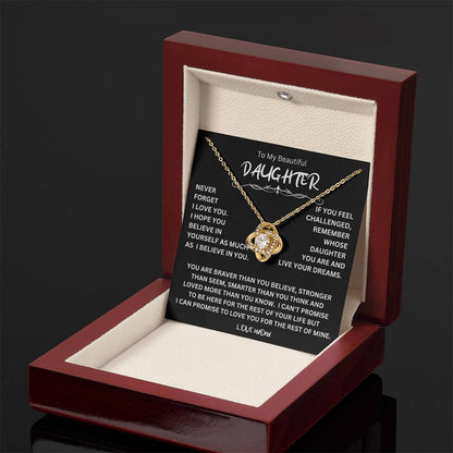 To My Daughter - Love Dad - Beautiful Gift Set - Love Knot Necklace -DLK014