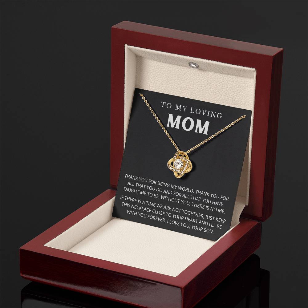 To My Mom - Beautiful Gift Set - Love Knot Necklace -MLK005